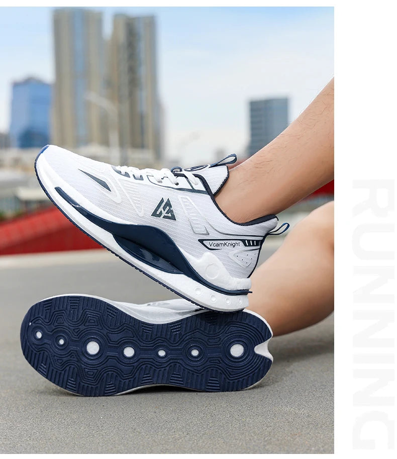 Lightweight Breathable Running Shoes Men Popcorn Shock Absorption Sneakers Flexible Anti Slip Outdoor Sports Shoes Summer Autumn