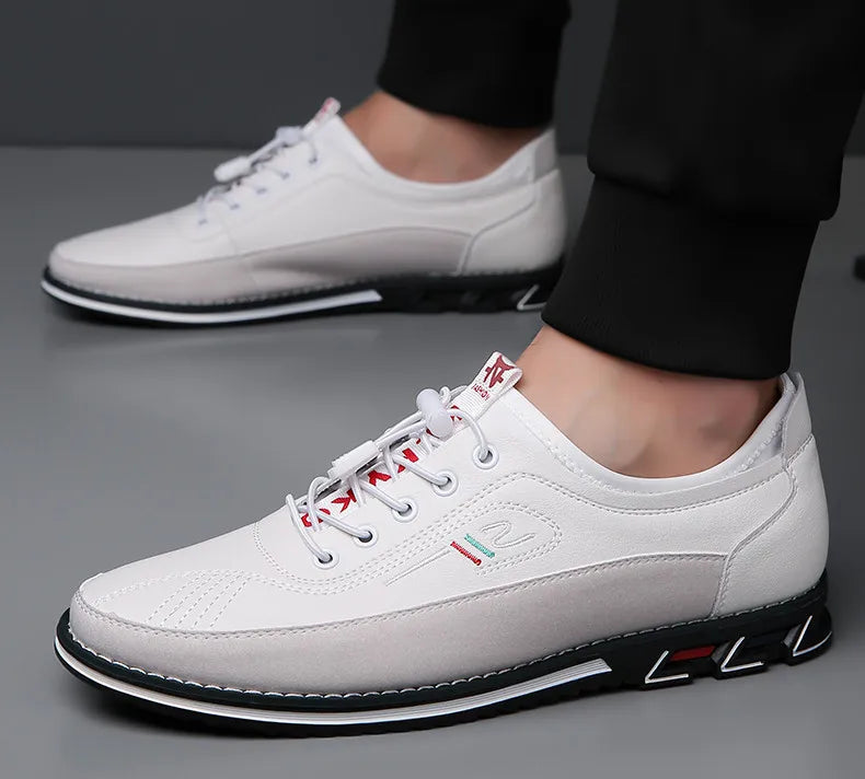 New Men's Leather Flat Casual Shoes Soft Sole Slip on Loafers Business Formal Shoes for Men Zapatos Casuales De Hombre Plus Size