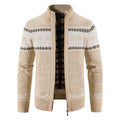 Winter Men's Fleece Cardigan Christmas Knit Sweater Coat Business Casual Jacket High Quality Male Wool Cashmere Clothing