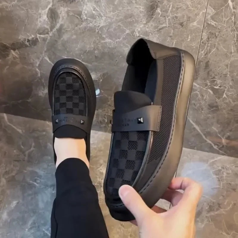 2025 Autumn New British Style Mens Casual Shoes Fashion Trend Board Shoes Male Flat Shoes Platform Business Casual Loafers Mens