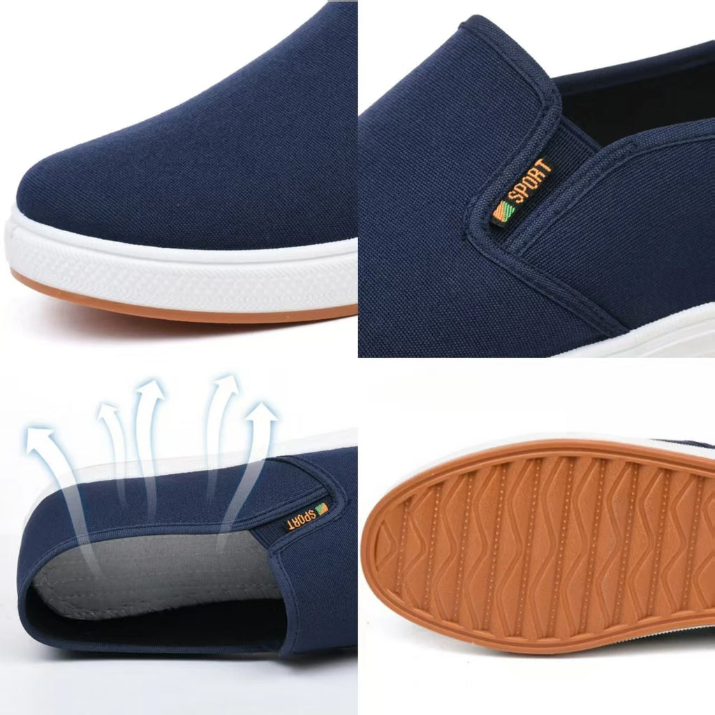 Men Canvas Shoes Lightweight Casual Shoes New Black Flats High Quality Soft Male Loafers Slip on Men Vulcanized Shoes Zapatos