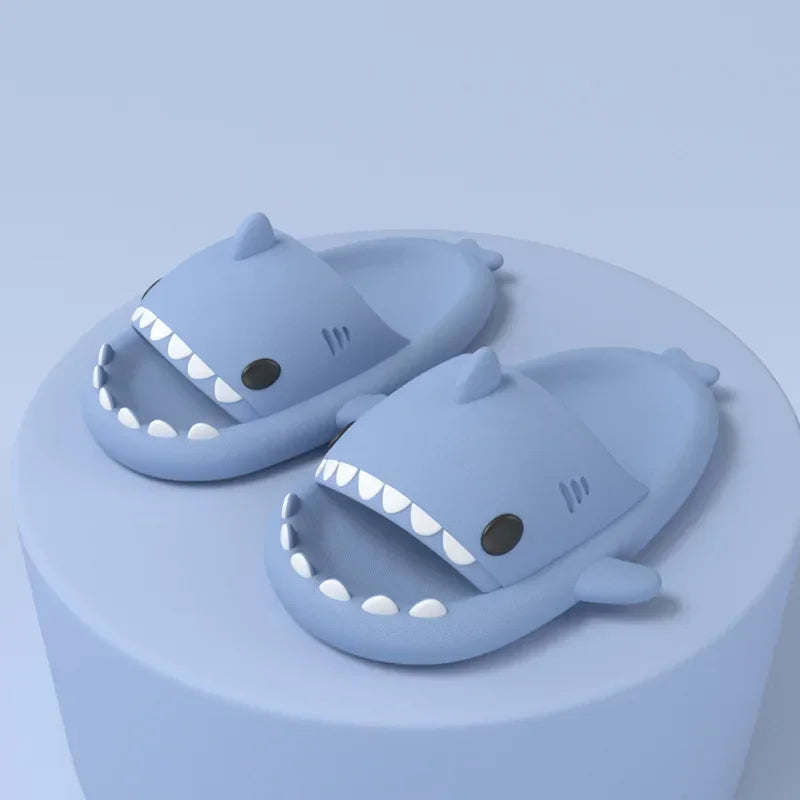 Big Size 36-47 Shark Slippers Men Flip Flops Soft EVA Flats Women Summer Beach Sandals Couple Platform Anti-Slip Bathroom Slides
