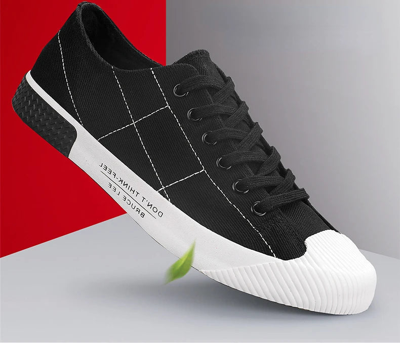 New Men's Low-cut Canvas Shoes Students Joker Lace-up Casual Shoe.