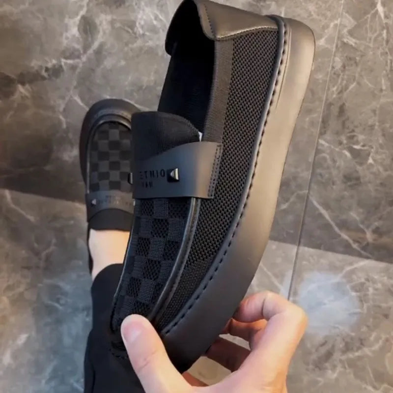 2025 Autumn New British Style Mens Casual Shoes Fashion Trend Board Shoes Male Flat Shoes Platform Business Casual Loafers Mens