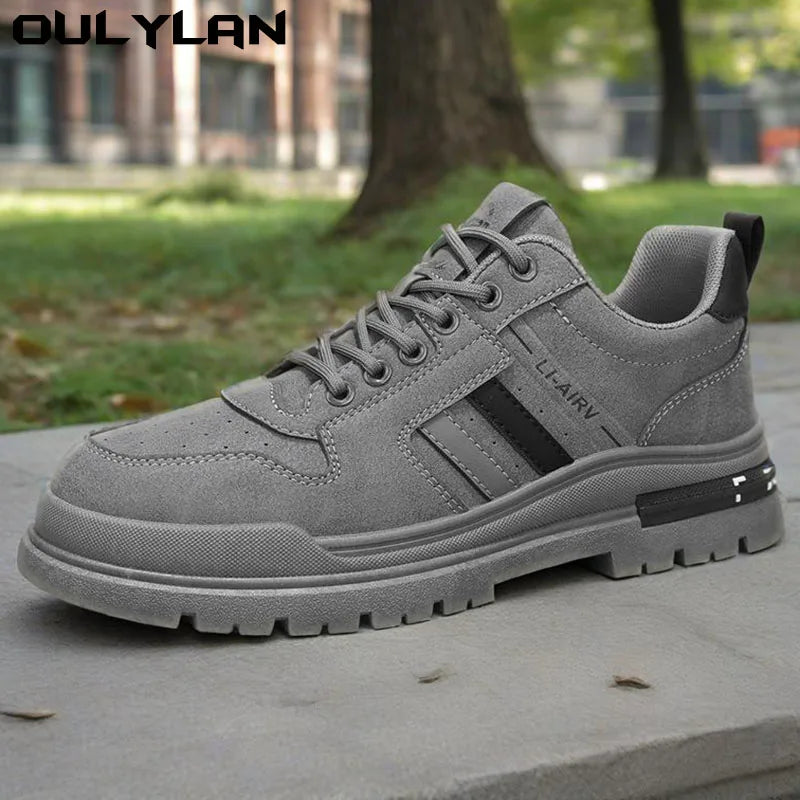 Oulylan Men's Luxury Running Shoes Breathable Skateboarding Shoes Black Thick Soled Comfortable Casual Sports Shoes Denim Boots