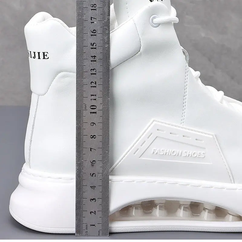 Luxury brand casual sneaker for men White high top air cushion sneakers Man Comfortable Soft Lace up botas masculino 2024