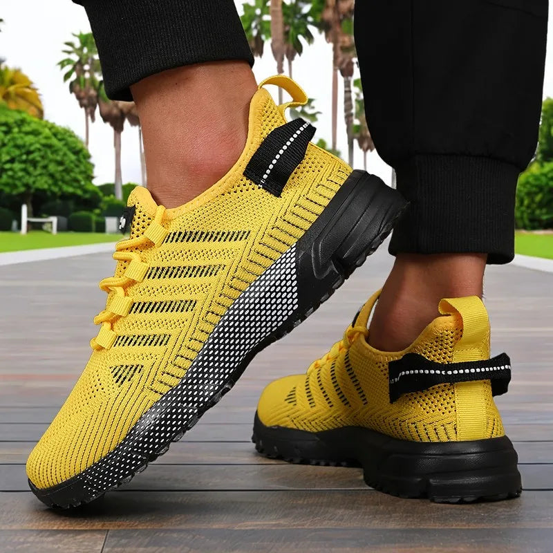 Men Running Shoes New 2025 Breathable Mesh Outdoor Casual Sneakers  Lightweight Comfortable Women Shock-absorption Black Tennis