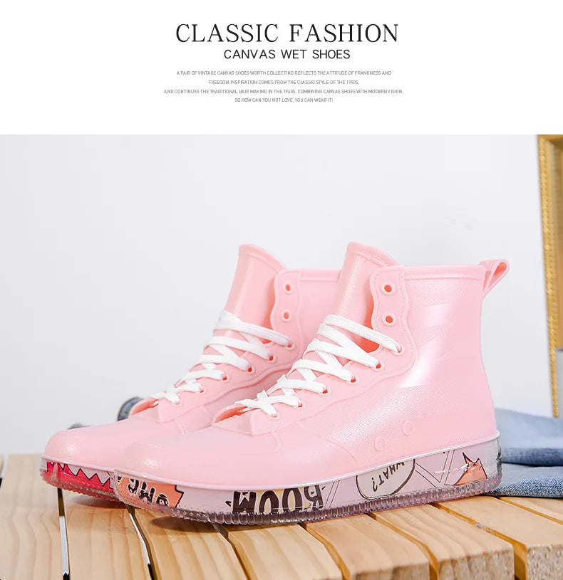 Men Rain Boots Fashion Trendy Nude Boots Anti-skid Work Chef Shoes Durable Waterproof Rubber Fishing Shoes Male Sneakers 2023New
