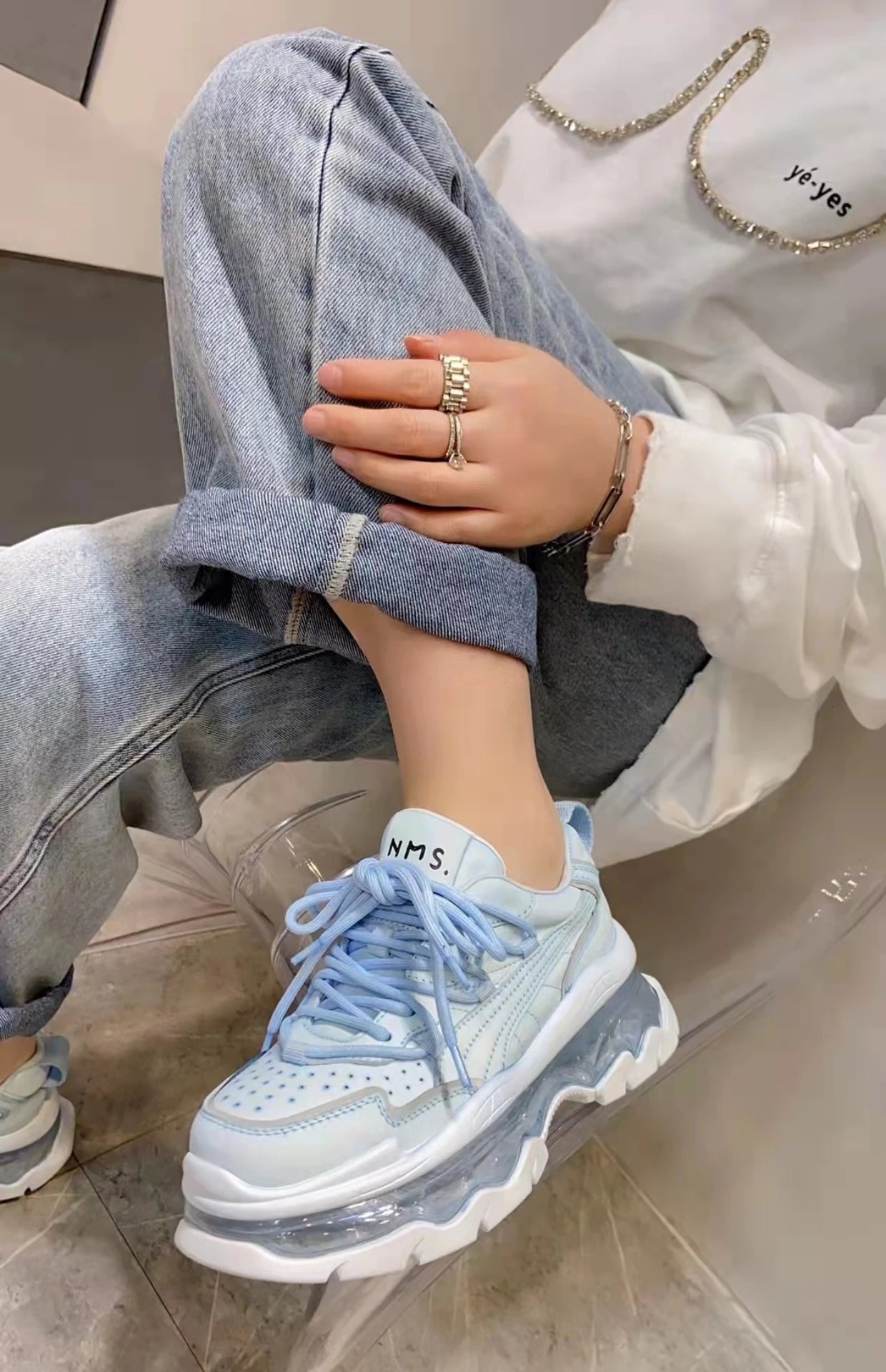 Shoes Women Sneakers Fashion Sole Design Light Color Summer Chunky Luxury Casual Sports Lace-up Basic Walking Shoes