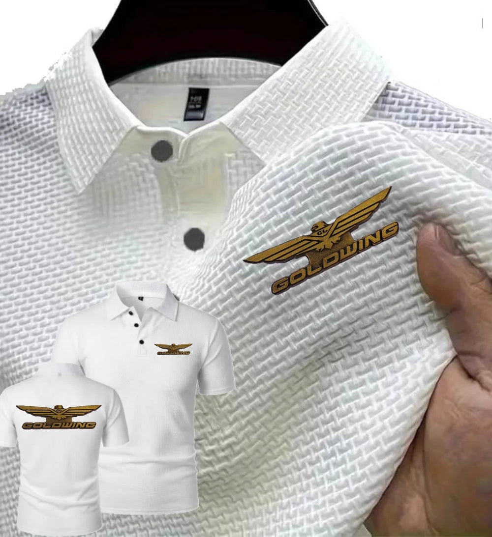 New Men's Polo Short sleeved Goldwing GL1800 Japan Motocycles Tee Ice Silk Breathable Fashion T-Shirt Male Clothes Lapel Tops
