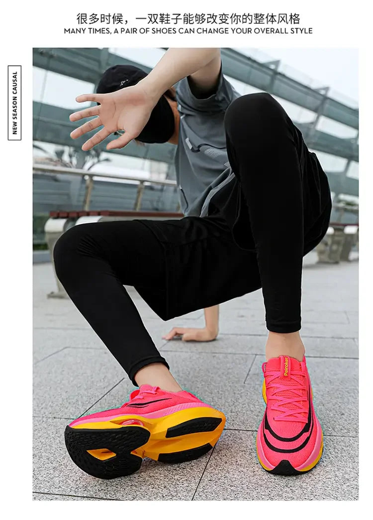 Road Running Shoes, Carbon Board Marathon, Boys' Summer Sports Shoes, Thick Soled Air Cushion, Genuine Running Shoes