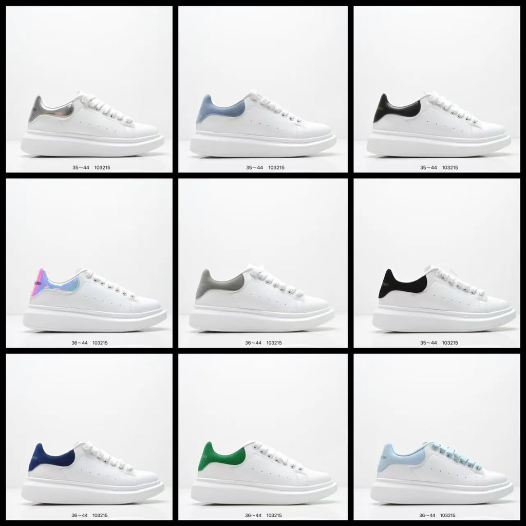 Fashionable Thick Bottomed Casual Shoes Leather Heightening Couple Sneakers Comfortable Breathable Low Top Sports Shoes