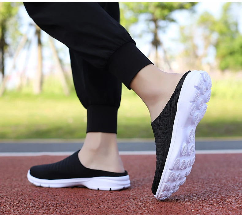 Men Slippers Summer Mesh Breathable Home Indoor Slippers Men Thick Bottom Slides Fashion Couple Walking Shoes Chanclas Hombre