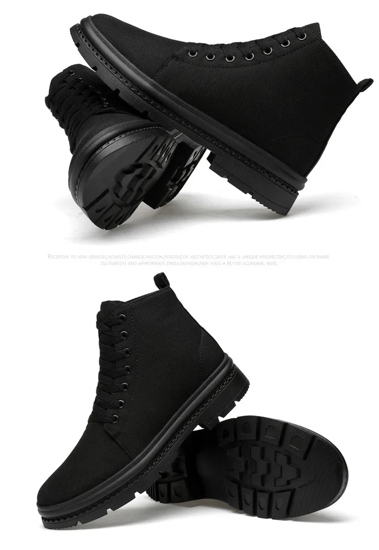 Men Boots Elevator Shoes Hidden Heels Canvas Heightening Shoes For Man Hidden Heels Increase Insole 10CM 8CM Sports Height Shoes