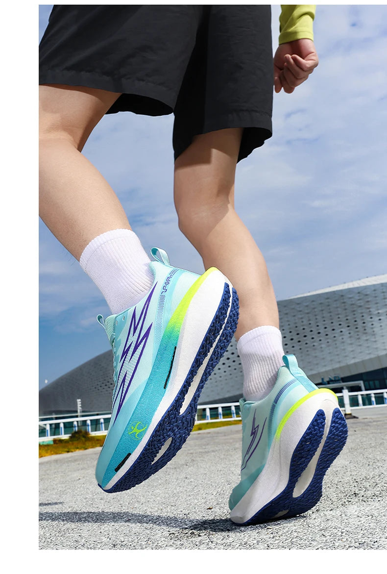 Running Shoes Marathon Carbon Board Air Cushion Men Sports Breathable Lightweight Women's Comfortable Athletic Nonskid Sneakers