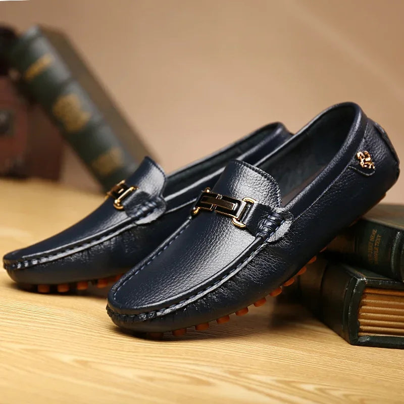 YRZL Men's Loafers Dress Office Shoes Men PU Leather Casual Shoes Lightweight Breathable Comfortable Slip on Driving Shoes Men
