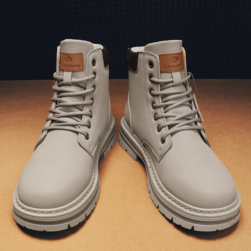 2026 Winter Ankle Boots Men's Boots Outdoor Yellow Boots Classic Design High Top Men Casual Shoes Botas Para Hombre