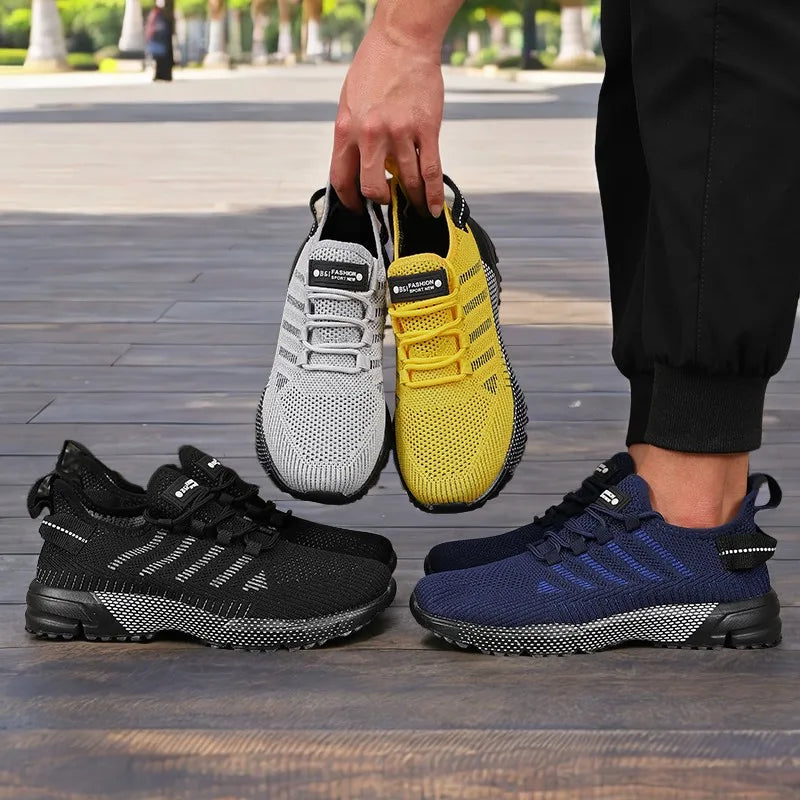 Men Running Shoes New 2025 Breathable Mesh Outdoor Casual Sneakers  Lightweight Comfortable Women Shock-absorption Black Tennis