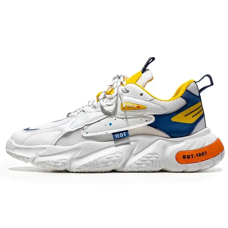 2025 Fashion and Comfortable Mesh Breathable Outsole Shoes Summer Hot Sale Mens Casual Shoes Thick Bottom Breathable Sneaker