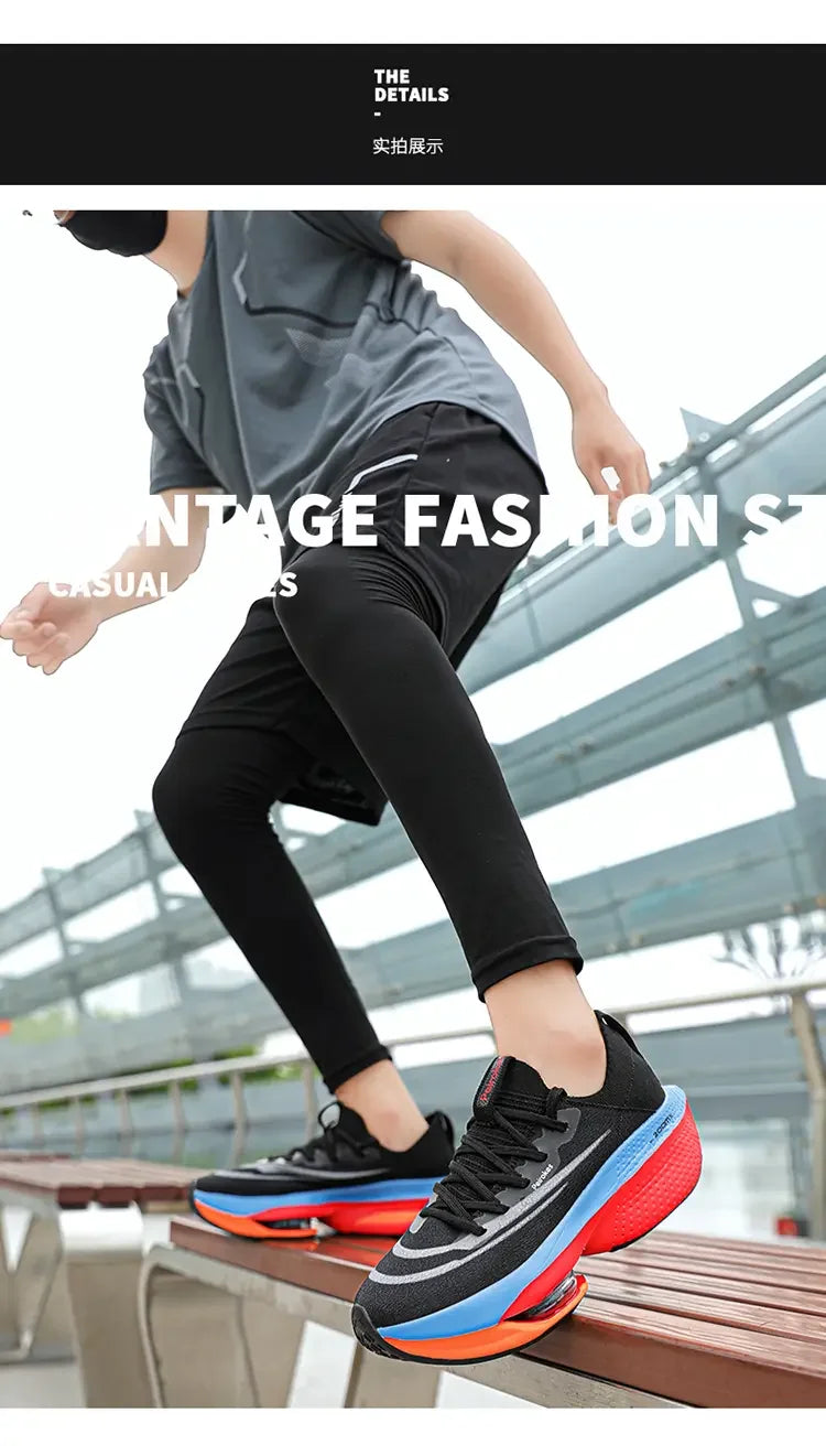 Road Running Shoes, Carbon Board Marathon, Boys' Summer Sports Shoes, Thick Soled Air Cushion, Genuine Running Shoes