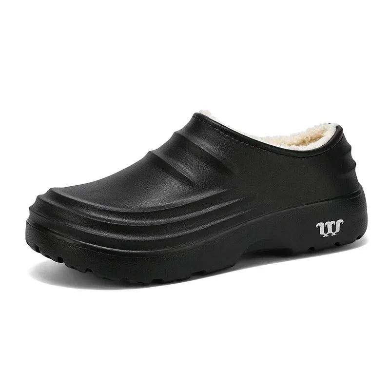 New Unisex Fashion Cotton Slippers Men Winter Warm Home Cotton Shoes Waterproof Garden Shoes Indoor Slip on Concise Shoes Woman