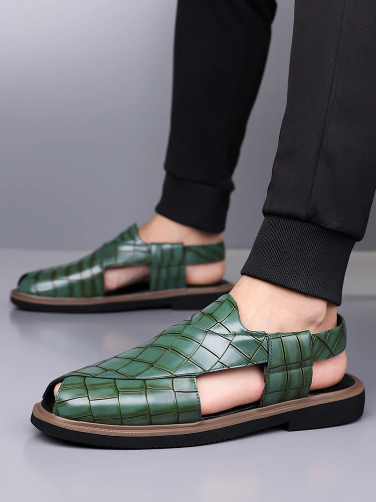 Men's Summer Fashionable Breathable Sandals Wear-Resistant Anti-Slip Comfortable Versatile Trendy Men's Shoes-2021