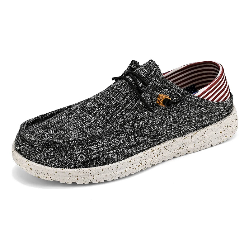 Men's Canvas Shoes Summer 2023 New Lightweight Breathable Soft Slip on Casual Shoes Fashion Beach Vacation Loafers Men Footwear