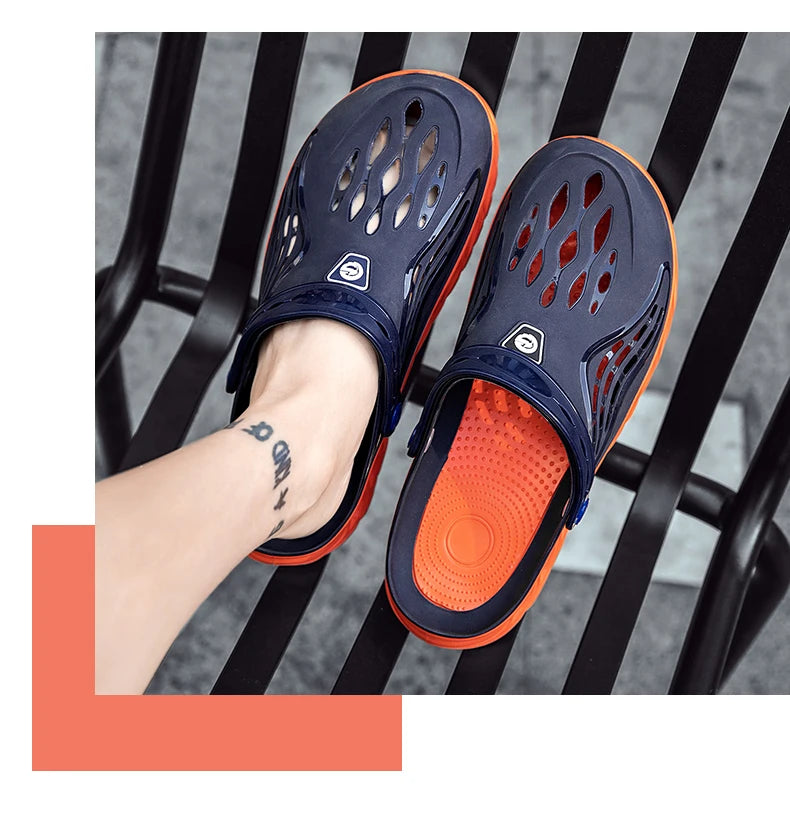 Summer Comfortable Men's Garden Clogs Male Outdoor EVA Injection Clogs Casual Sandal Men Beach Slippers Water Shoes Pool Sandals