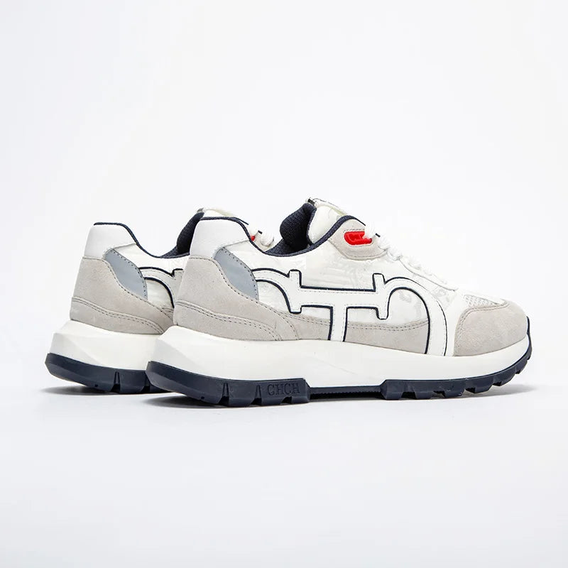 CHCH Women's Tennis Shoes 2024 Spring New Bull Leather+Fabric Spliced Casual Sports Shoes