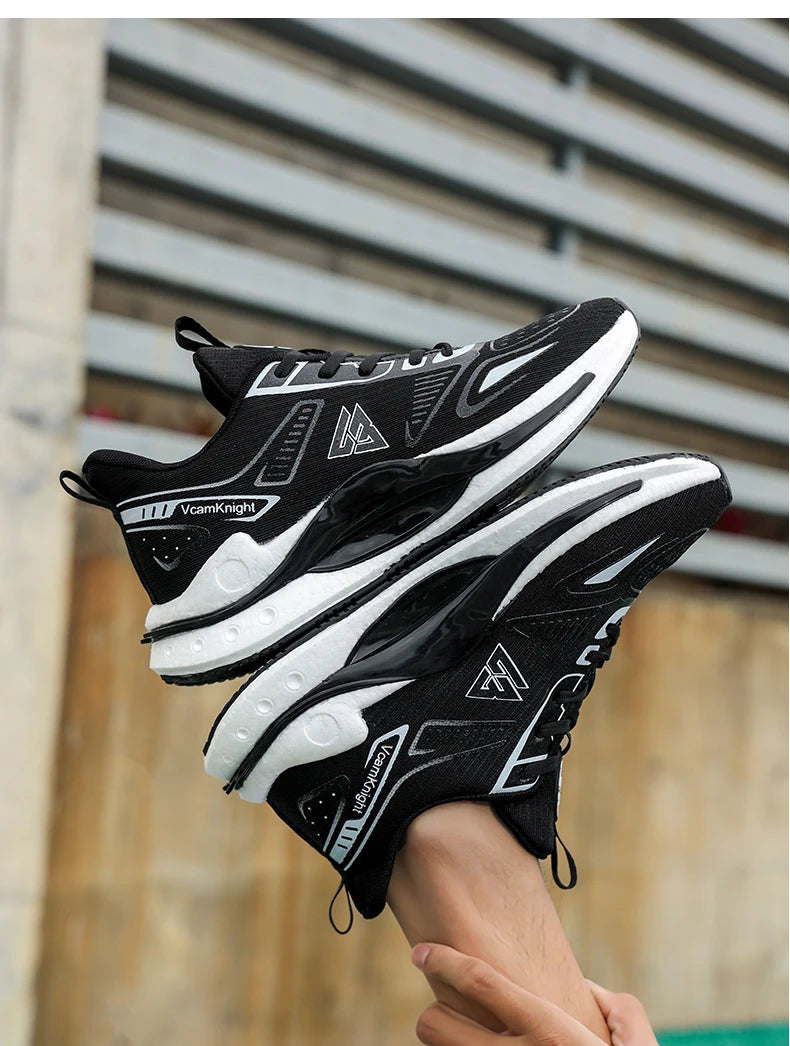 Lightweight Breathable Running Shoes Men Popcorn Shock Absorption Sneakers Flexible Anti Slip Outdoor Sports Shoes Summer Autumn