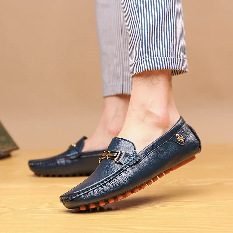 YRZL Men's Loafers Dress Office Shoes Men PU Leather Casual Shoes Lightweight Breathable Comfortable Slip on Driving Shoes Men