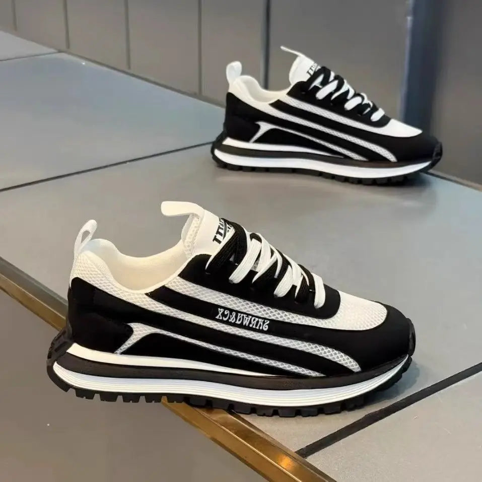 Chunky Sneaker Men Designer Retro Soft Sole Sport Shoes Fashion Casual Leather Fabric Breathable Height Increased Platform Shoes