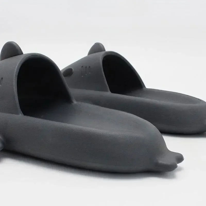 2024 Summer Shark Slippers Women Slides Men Bathroom Flip Flops Home Anti-Skid Flat Shoes Outdoor Fins Removable Slides Sandals