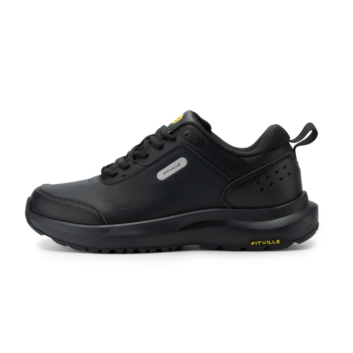 Fittington Hiking Shoes Extra Wide For Man Outdoor Walking Shoes Low-top Waterproof Work Shoes Toe with Arch Support for Heel