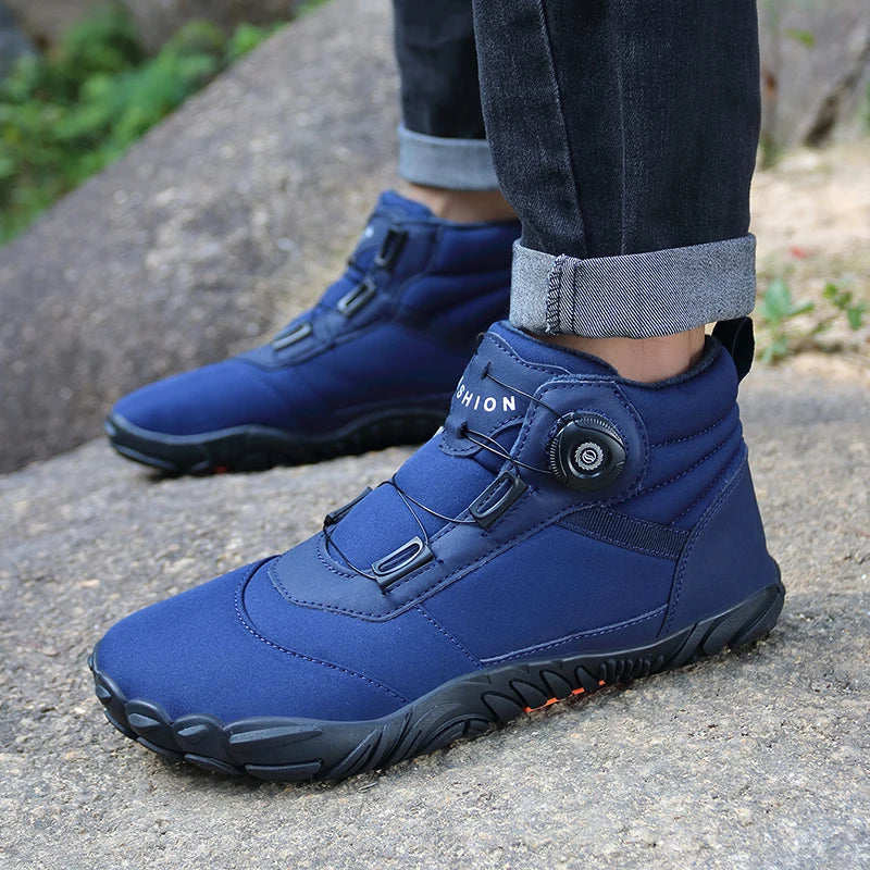 Men Winter Boots Outdoor Barefoot Boots for Women Ankle Boots Plush Warm Snow Shoes Non-slip Sneakers Plus Size Couple Shoes