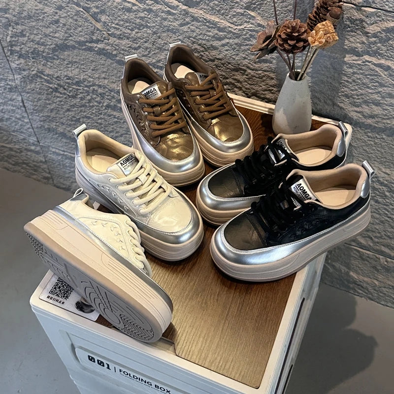 AIYUQI 2026 New Women's sneakers Shoes Flat Casual Women Skateboard Shoes Lace-Up Leopard Print female Dexterity Shoes