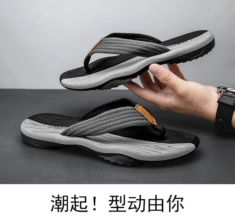 Home Flip Flops Fashion Men's Slippers Outdoor Sandals Summer Beach Shoes Size 39-46