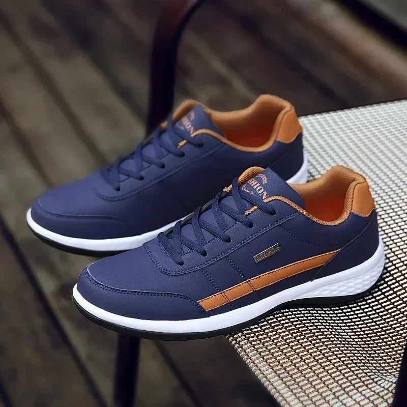 Shoes for Lace Up Footwear Vulcanized Men Leather Sneaker Waterproof Casual Comfortable Men's Sneaker Man Shoe Masculino