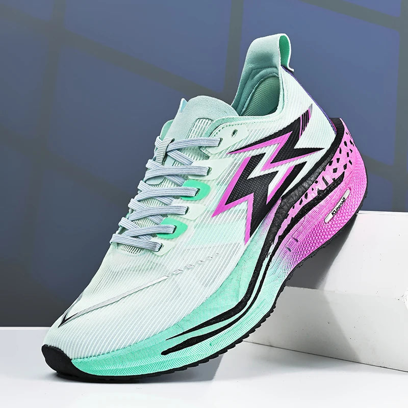 Men Running Shoes Marathon Carbon Board Speciality Sports Breathable Lightweight Women's Comfortable Athletic Nonskid Sneakers