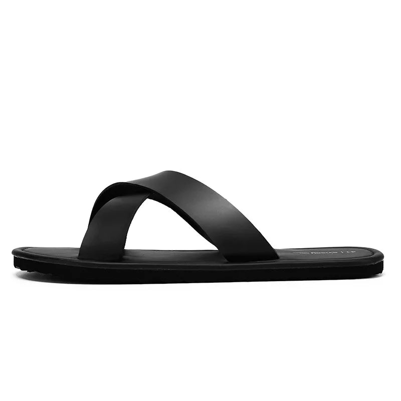 Men's Outdoor Slippers Beach Flat Flip-flop Slippers Summer Casual Slippers Indoor Home Men's Non Slip Shoes Breathable Sandals