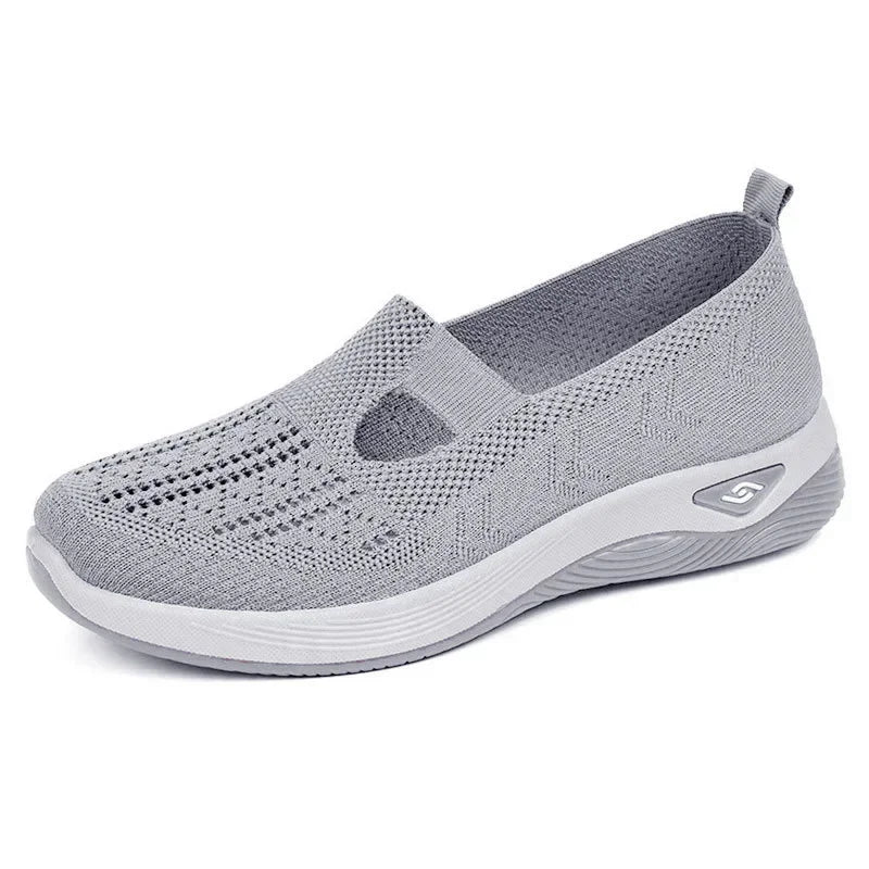Women's New Summer Shoes Mesh Breathable Sneakers Light Slip on Flat Sandals Anti-slip Walking Woven Shoes Zapatillas De Mujer