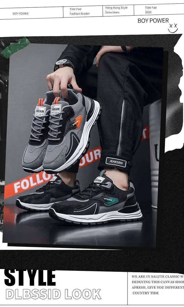 Fashion Men Shoes Versatile Mesh Men Sneakers Brand Breathable Running Shoes Anti-Slip Platform Sport Shoes Male Tenis Masculino