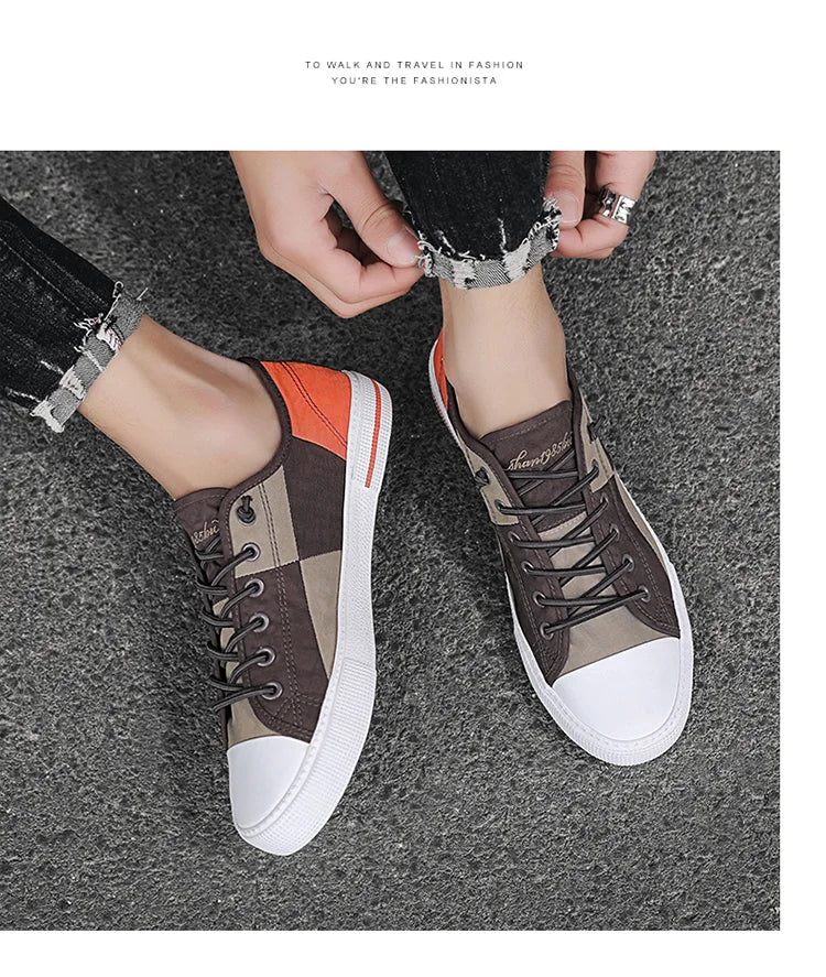 Men Sneakers Casual Shoes Men Flat Brand Fashion Canvas Shoes Comfortable Driving Tennis Sports Shoes Student