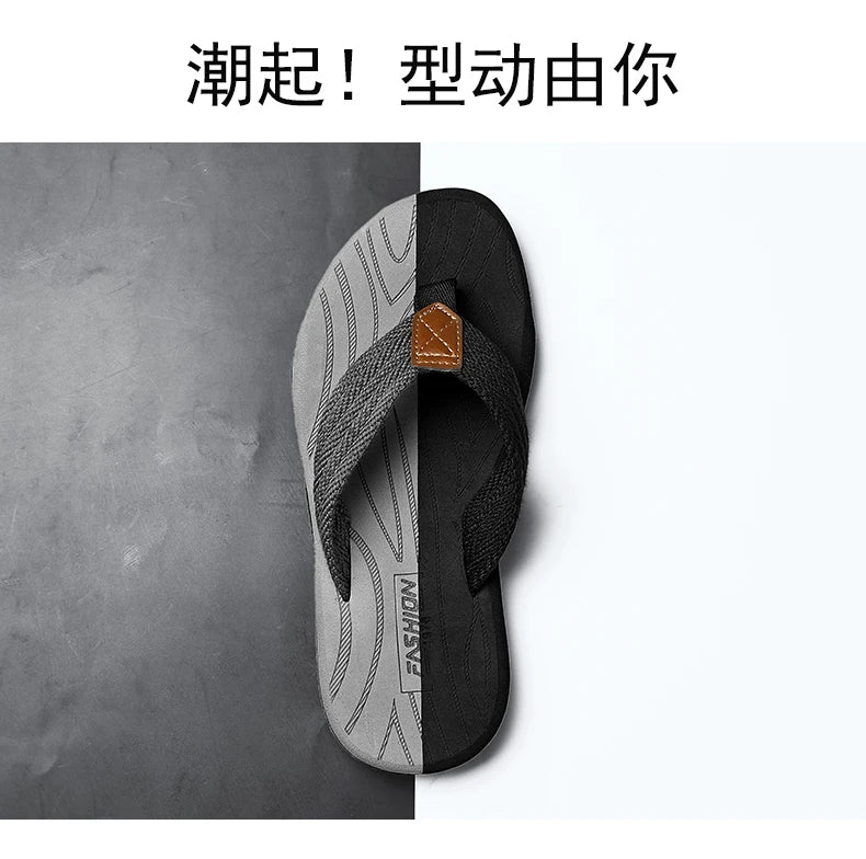Home Flip Flops Fashion Men's Slippers Outdoor Sandals Summer Beach Shoes Size 39-46