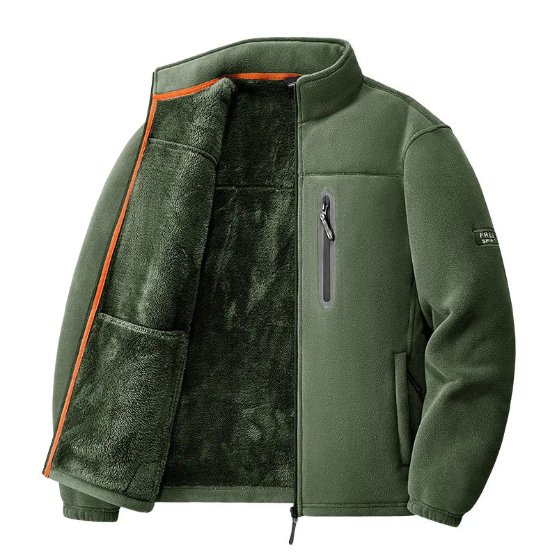 Men's Outdoor Fleece Jacket Autumn Winter Thickened Polar Fleece with Added Insulation New Season Warm Casual Coat