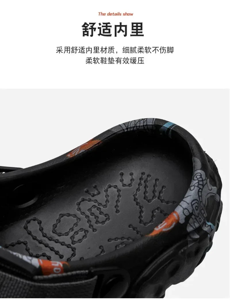 Plus Size 47 Summer Men Sandals Clogs Outdoor Garden Clogs Hole Shoes Male Casual Shoes Water Shoes Comfort Home Soft Slippers