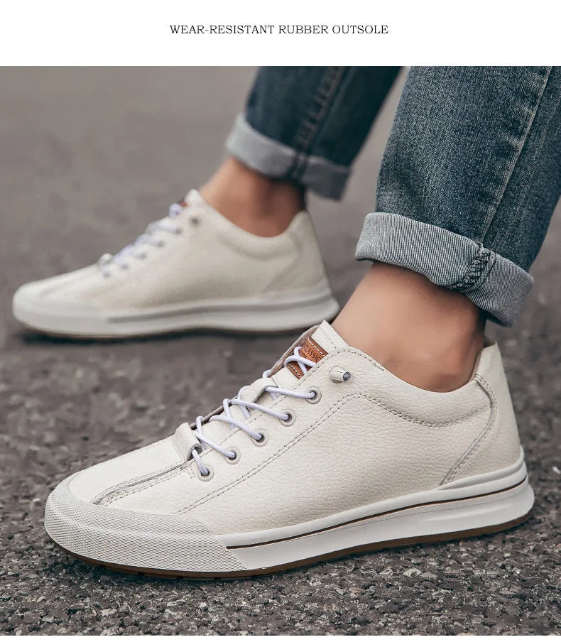 Genuine Leather Casual Shoes for Men 6CM Height Increase Sports Shoes High Quality Flats Shoes Male Brand Office Work Shoe