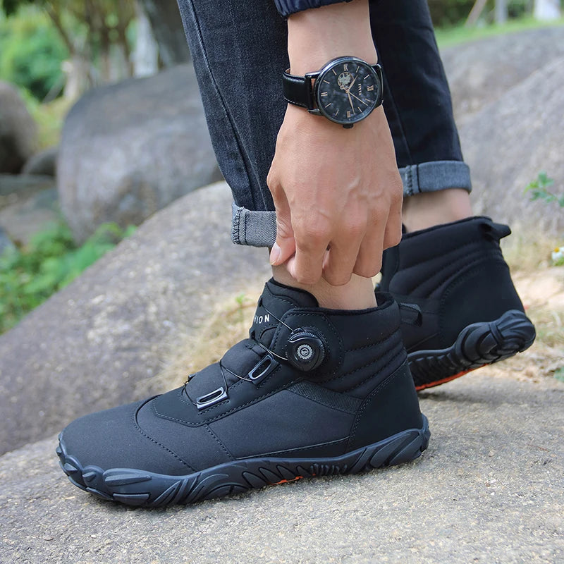 Men Winter Boots Outdoor Barefoot Boots for Women Ankle Boots Plush Warm Snow Shoes Non-slip Sneakers Plus Size Couple Shoes
