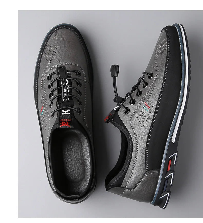 New Men's Leather Flat Casual Shoes Soft Sole Slip on Loafers Business Formal Shoes for Men Zapatos Casuales De Hombre Plus Size