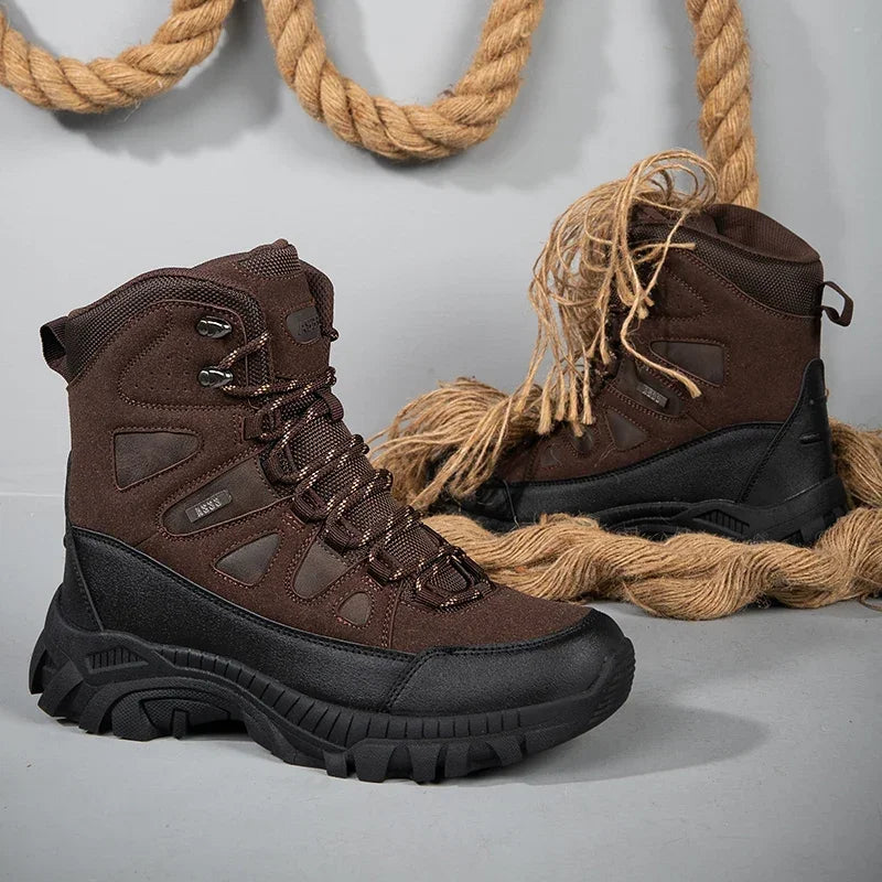 Men Tactical Boots Lace Up Military Army Boot Unisex Work Hiking Shoe Desert Waterproof Brand Climbing Shoe Male Ankle Size Plus